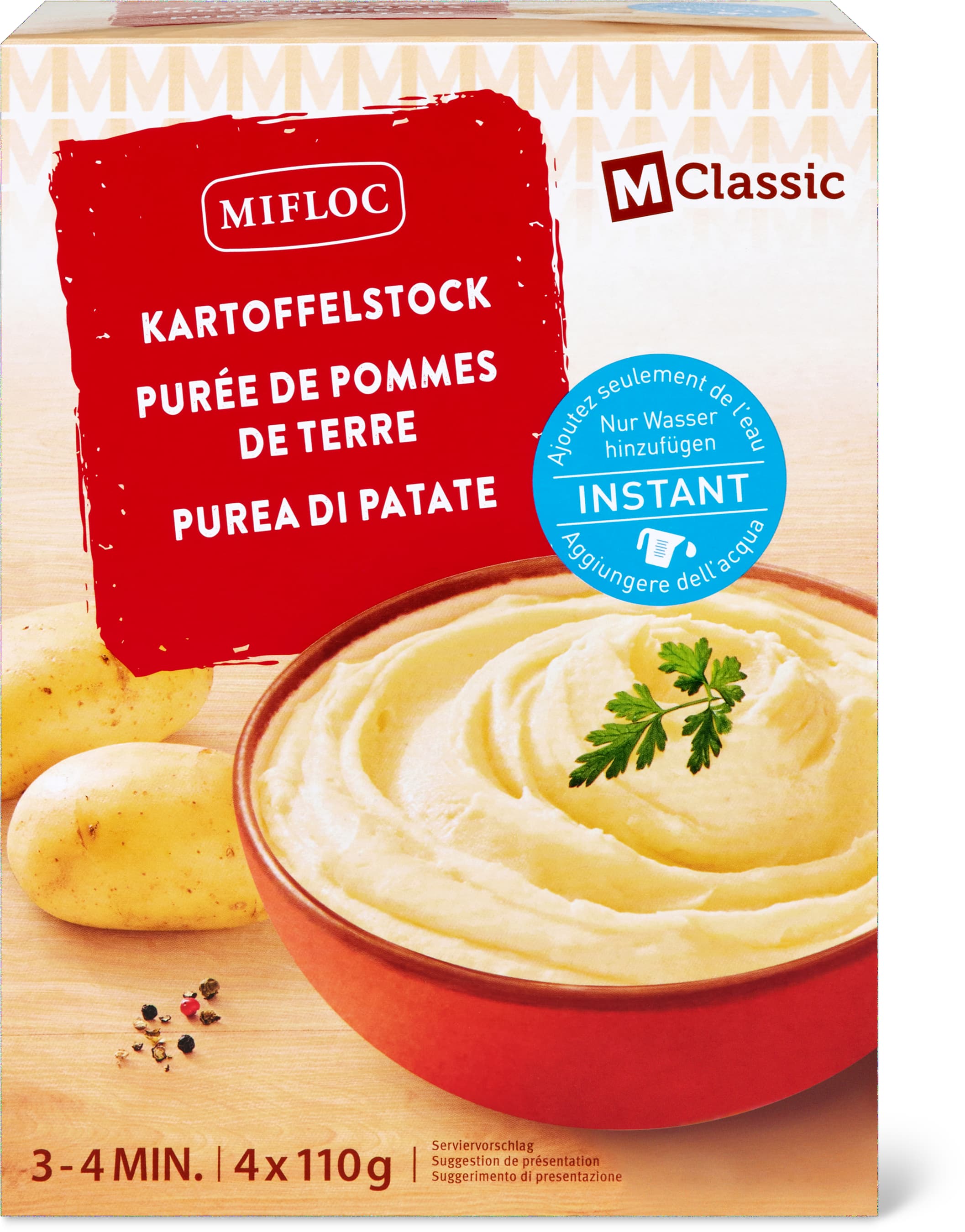 Purée de pommes de terre instantanée, végétarien